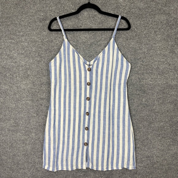 Reformation Dresses & Skirts - Reformation Mini Dress Womens M Excellent Striped Linen Button Front USA Made